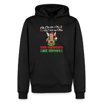 Oh Christmas Tree Your Ornaments Are History - Men’s Premium Organic Hoodie - black - Front - Nico (187cm)