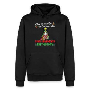 Oh Christmas Tree Your Ornaments Are History - Men’s Premium Organic Hoodie - black - Front - Nico (187cm)