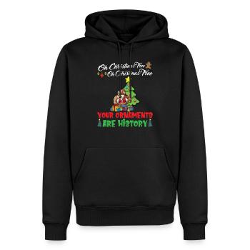 Oh Christmas Tree Your Ornaments Are History - Men’s Premium Organic Hoodie - black - Front - Nico (187cm)
