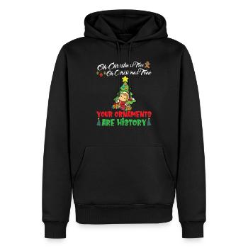 Oh Christmas Tree Your Ornaments Are History - Men’s Premium Organic Hoodie - black - Front - Nico (187cm)