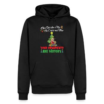 Oh Christmas Tree Your Ornaments Are History - Men’s Premium Organic Hoodie - black - Front - Nico (187cm)