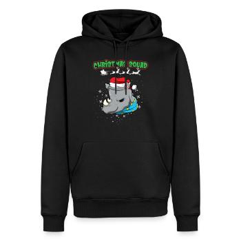 Escouade de Noël X-Mas Animaux Famille Matching Noël - Sweat à capuche Premium bio Homme - noir - Devant - Nico (187cm)