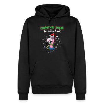 Escouade de Noël X-Mas Animaux Famille Matching Noël - Sweat à capuche Premium bio Homme - noir - Devant - Nico (187cm)