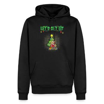 Let's Get Lit Advent Season Christmas Party X-Mas - Men’s Premium Organic Hoodie - black - Front - Nico (187cm)