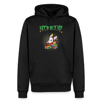 Let's Get Lit Advent Season Christmas Party X-Mas - Men’s Premium Organic Hoodie - black - Front - Nico (187cm)