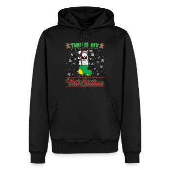 This Is My First Christmas Toddler One Year X-Mas - Männer Premium Bio Hoodie - Schwarz - Vorne - Nico (187cm)