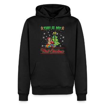 This Is My First Christmas Toddler One Year X-Mas - Männer Premium Bio Hoodie - Schwarz - Vorne - Nico (187cm)
