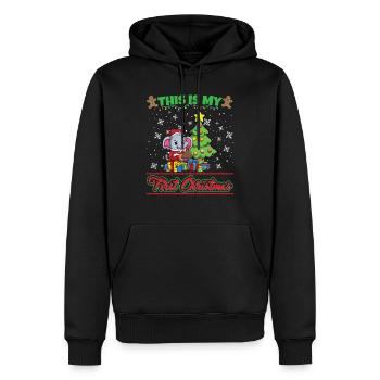 This Is My First Christmas Toddler One Year X-Mas - Männer Premium Bio Hoodie - Schwarz - Vorne - Nico (187cm)