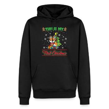 This Is My First Christmas Toddler One Year X-Mas - Männer Premium Bio Hoodie - Schwarz - Vorne - Nico (187cm)