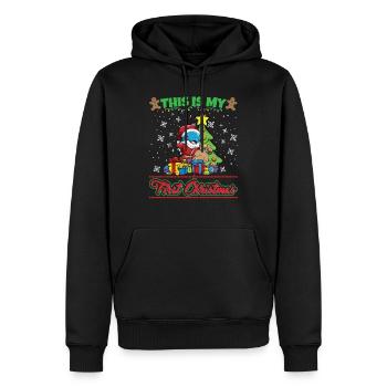 This Is My First Christmas Toddler One Year X-Mas - Männer Premium Bio Hoodie - Schwarz - Vorne - Nico (187cm)