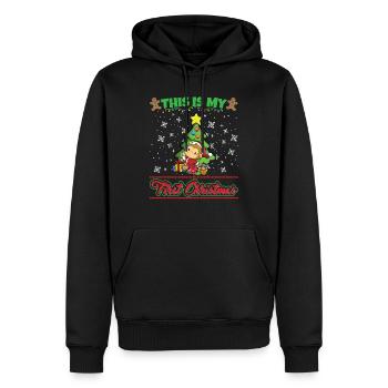 This Is My First Christmas Toddler One Year X-Mas - Männer Premium Bio Hoodie - Schwarz - Vorne - Nico (187cm)