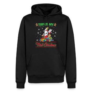 This Is My First Christmas Toddler One Year X-Mas - Männer Premium Bio Hoodie - Schwarz - Vorne - Nico (187cm)