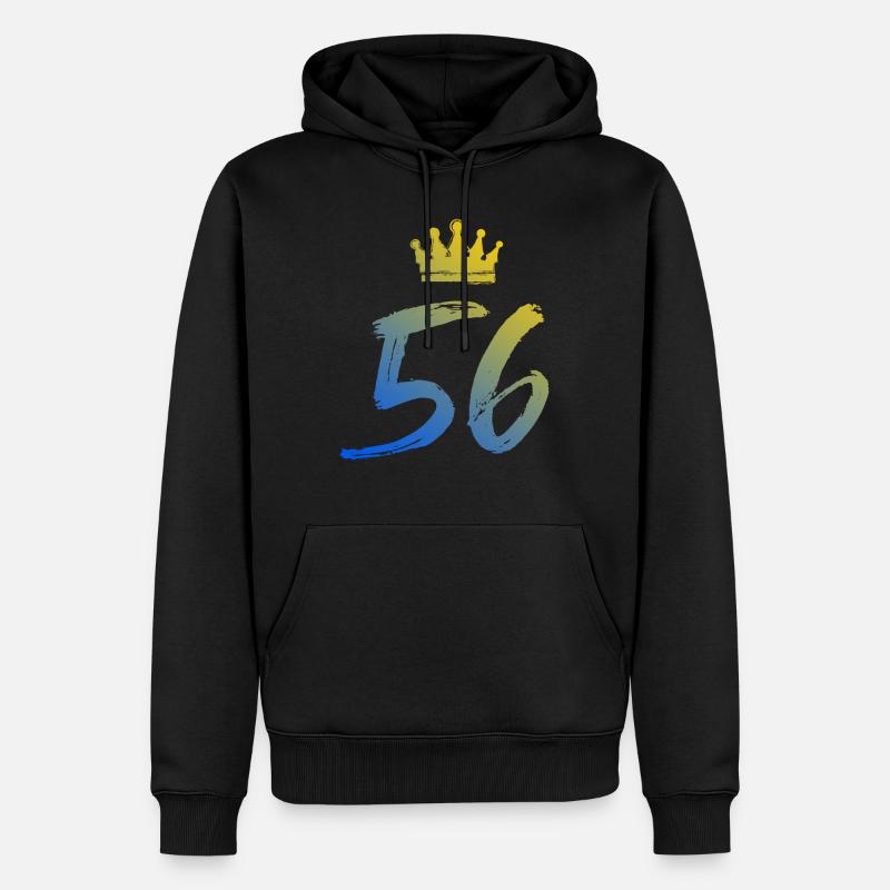 56 Couronne numérique - Sweat à capuche Premium bio Homme - noir