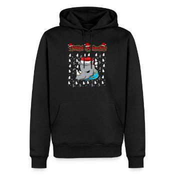 Fröhliche Weihnachten X-Mas Santa Heilig Abend - Männer Premium Bio Hoodie - Schwarz - Vorne - Nico (187cm)