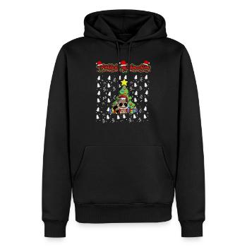 Fröhliche Weihnachten X-Mas Santa Heilig Abend - Männer Premium Bio Hoodie - Schwarz - Vorne - Nico (187cm)