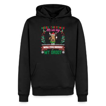 Merry Christmas Mommy And Will You Merry My Daddy - Männer Premium Bio Hoodie - Schwarz - Vorne - Nico (187cm)