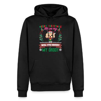 Merry Christmas Mommy And Will You Merry My Daddy - Männer Premium Bio Hoodie - Schwarz - Vorne - Nico (187cm)