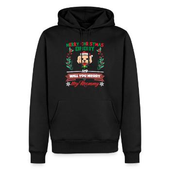 Merry Christmas Daddy And Will You Merry My Mommy - Männer Premium Bio Hoodie - Schwarz - Vorne - Nico (187cm)