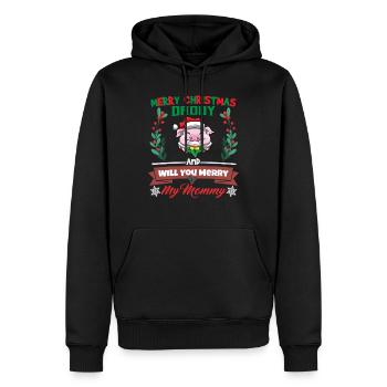 Merry Christmas Daddy And Will You Merry My Mommy - Männer Premium Bio Hoodie - Schwarz - Vorne - Nico (187cm)