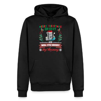 Merry Christmas Daddy And Will You Merry My Mommy - Männer Premium Bio Hoodie - Schwarz - Vorne - Nico (187cm)