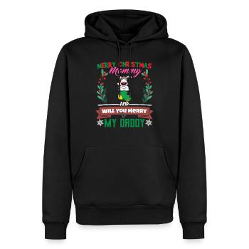 Merry Christmas Mommy And Will You Merry My Daddy - Männer Premium Bio Hoodie - Schwarz - Vorne - Nico (187cm)