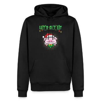Let's Get Lit Advent Season Christmas Party X-Mas - Men’s Premium Organic Hoodie - black - Front - Nico (187cm)
