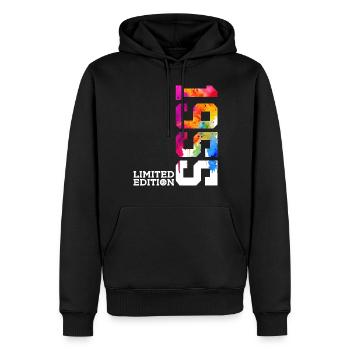 71ST BIRTHDAY LIMITED EDITION 1955 - Men’s Premium Organic Hoodie - black - Front - Nico (187cm)