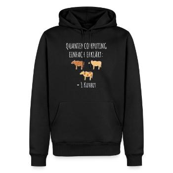Quantencomputing mit Kühen Lustig Geschenk Kuhbit - Männer Premium Bio Hoodie - Schwarz - Vorne - Nico (187cm)