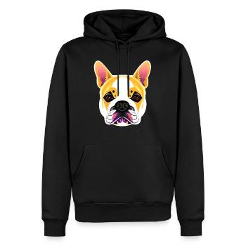 Französische Bulldogge - Bulldogge - Hund - Männer Premium Bio Hoodie - Schwarz - Vorne - Nico (187cm)