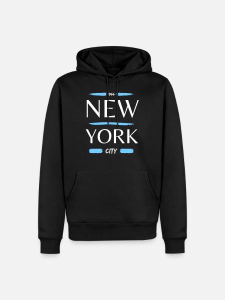 New York - Männer Premium Bio Hoodie - Schwarz
