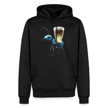 Ant carries beer - Men’s Premium Organic Hoodie - black - Front - Nico (187cm)