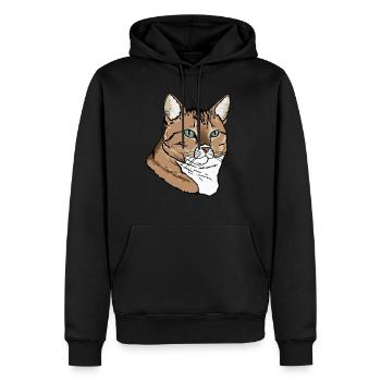 Katze Kopf Tabby - Männer Premium Bio Hoodie - Schwarz - Vorne - Nico (187cm)