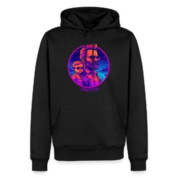 Papa cool - Sweat à capuche Premium bio Homme - noir - Devant - Nico (187cm)