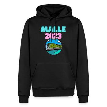 Malle 2023 - Männer Premium Bio Hoodie - Schwarz - Vorne - Nico (187cm)