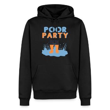 Poor party - Sweat à capuche Premium bio Homme - noir - Devant - Nico (187cm)