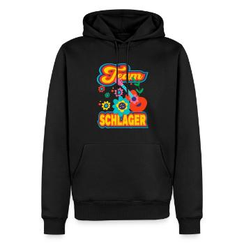 Team Schlager Schlagermusik Schlagerparty - Männer Premium Bio Hoodie - Schwarz - Vorne - Nico (187cm)