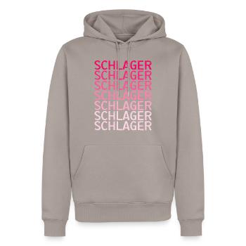 Schlager Schlagermusik Schlagerparty - Männer Premium Bio Hoodie - Taupe - Vorne - Nico (187cm)