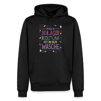 Mein Schlager Kostüm ist in der Wäsche - Männer Premium Bio Hoodie - Schwarz - Vorne - Nico (187cm)