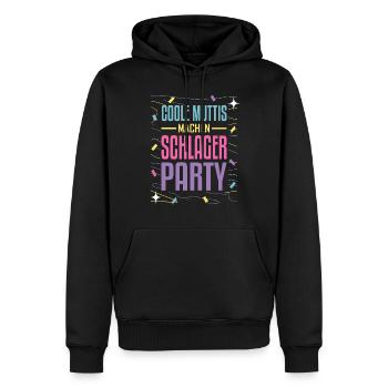 Coole Muttis machen Schlager Party Schlagermusik - Männer Premium Bio Hoodie - Schwarz - Vorne - Nico (187cm)