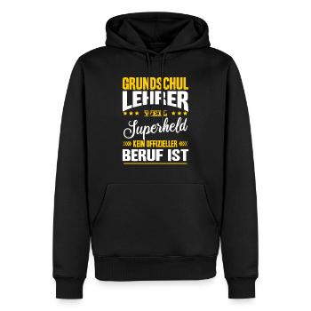 Grundschullehrer Superheld Kein Offizieller Beruf - Männer Premium Bio Hoodie - Schwarz - Vorne - Nico (187cm)