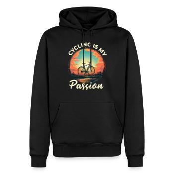 Cycling Is My Passion Bicycle, Bike, Cycling - Men’s Premium Organic Hoodie - black - Front - Nico (187cm)