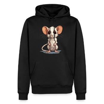 souris mignonne - Sweat à capuche Premium bio Homme - noir - Devant - Nico (187cm)