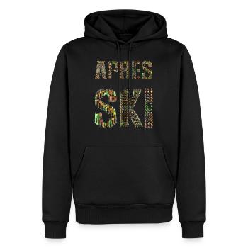 Apres Ski - Männer Premium Bio Hoodie - Schwarz - Vorne - Nico (187cm)