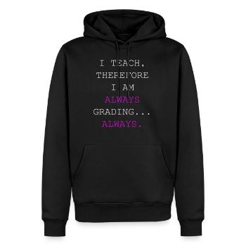 Cadeaux drôles d’enseignants pour les enseignants - Sweat à capuche Premium bio Homme - noir - Devant - Nico (187cm)