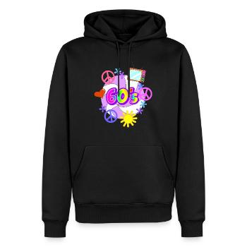 Die 60er Jahre - Männer Premium Bio Hoodie - Schwarz - Vorne - Nico (187cm)