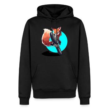 Motorad Fuchs Loco Animal Squad - Männer Premium Bio Hoodie - Schwarz - Vorne - Nico (187cm)