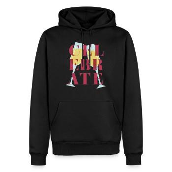 Celebration - Men’s Premium Organic Hoodie - black - Front - Nico (187cm)