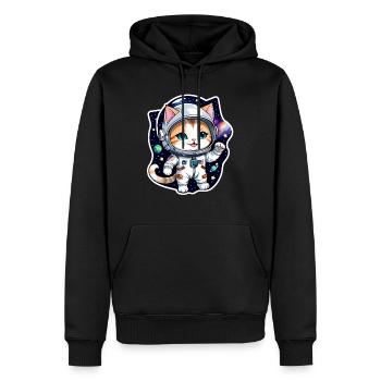 Astronaut Cat - Space - Men’s Premium Organic Hoodie - black - Front - Nico (187cm)