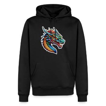 Asiatischer Drache - Japan - Chinesisch - Männer Premium Bio Hoodie - Schwarz - Vorne - Nico (187cm)