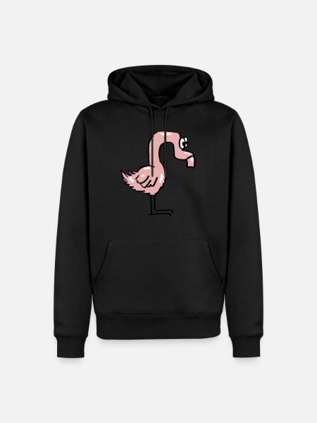Lustiger rosa Flamingo - Männer Premium Bio Hoodie - Schwarz